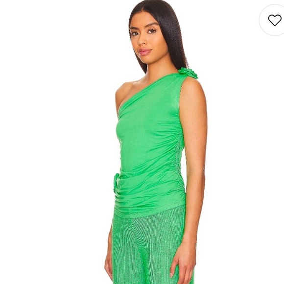 Callahan Ella Top One Shoulder in Kelly Green Size Small - Picture 3 of 7